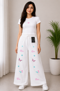 baggy style Denim jeans for women Love Butterfly Wide Leg Pant