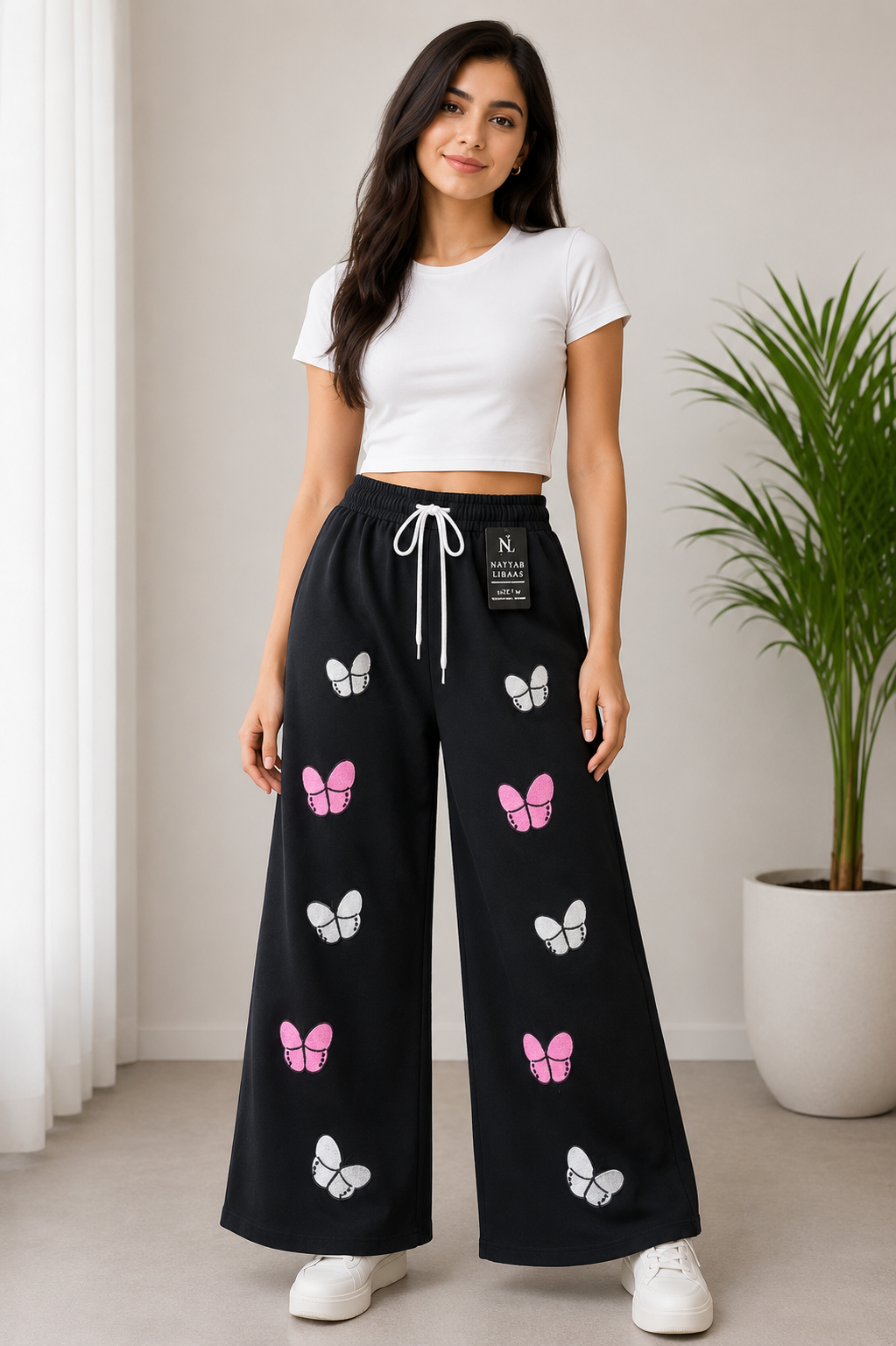 baggy style Denim jeans for women Butterfly Grace Wide Leg Pant
