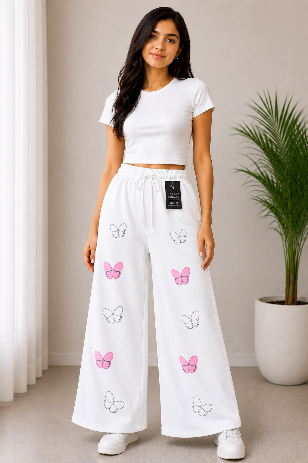 baggy style Denim jeans for women Butterfly Grace Wide Leg Pant