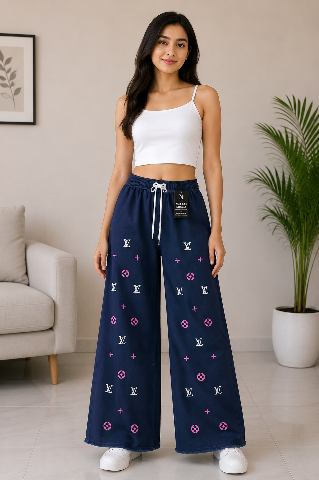 baggy style Denim jeans for women Wide Leg Pant