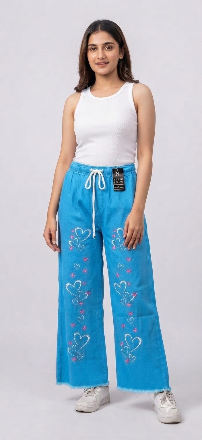 Heartbeat Wide-Leg Denim Pants