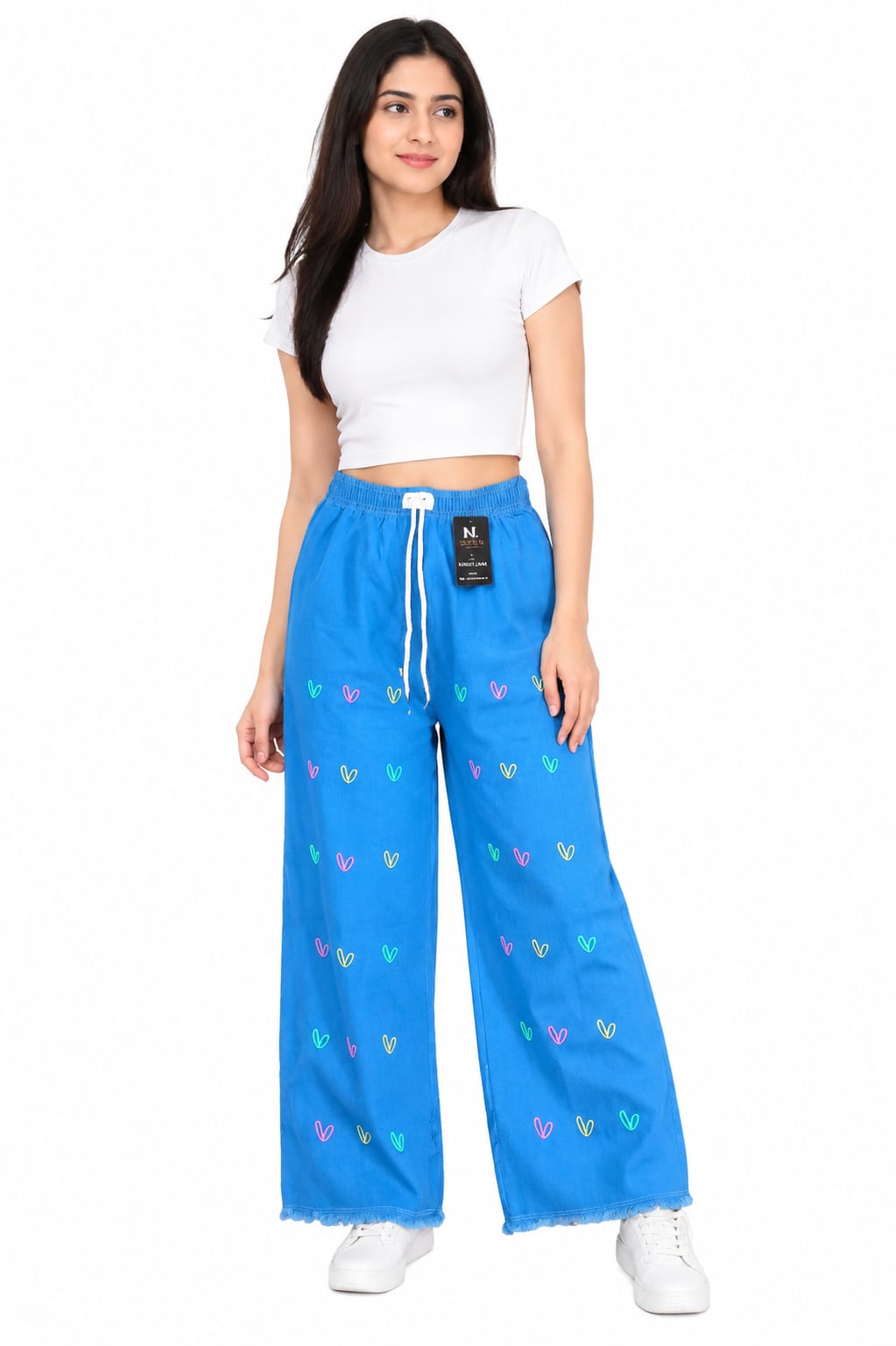 Nayyab Libaas HeartPrint Wide-Leg Pant