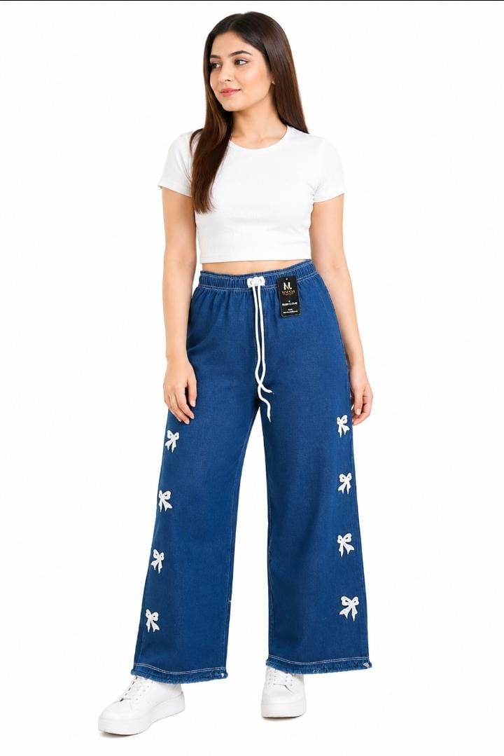 Nayyab Libaas BowStyle Wide-Leg Pant