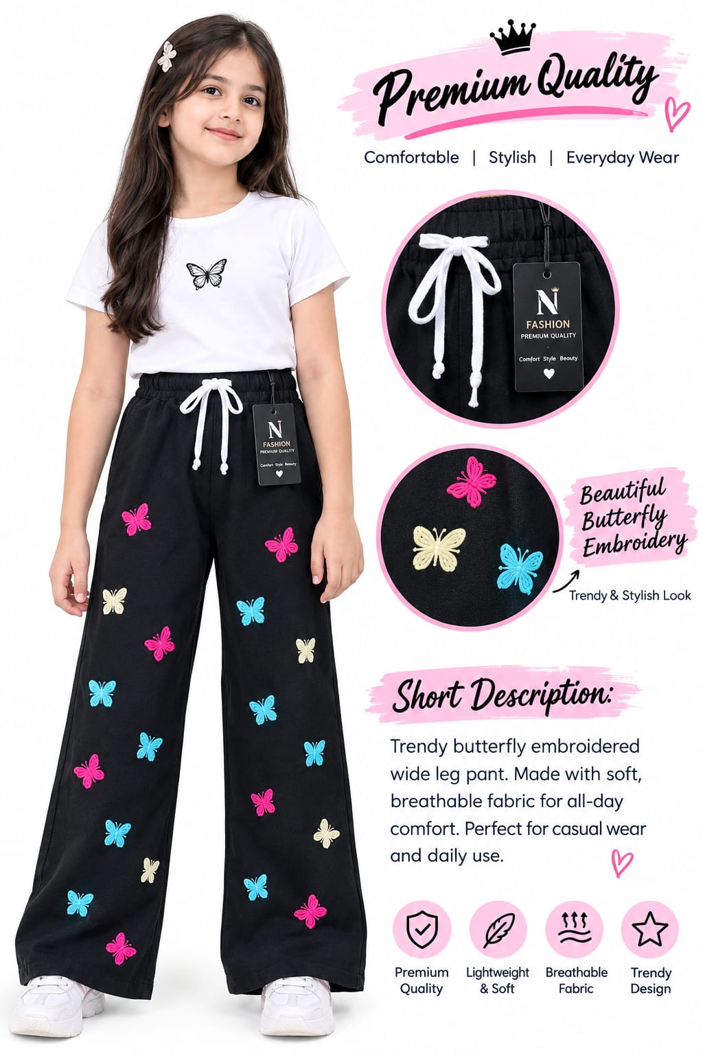 Baggy Style Denim Jeans for Girls