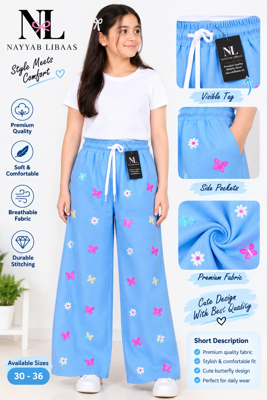 Baggy Style Denim Jeans for Girls