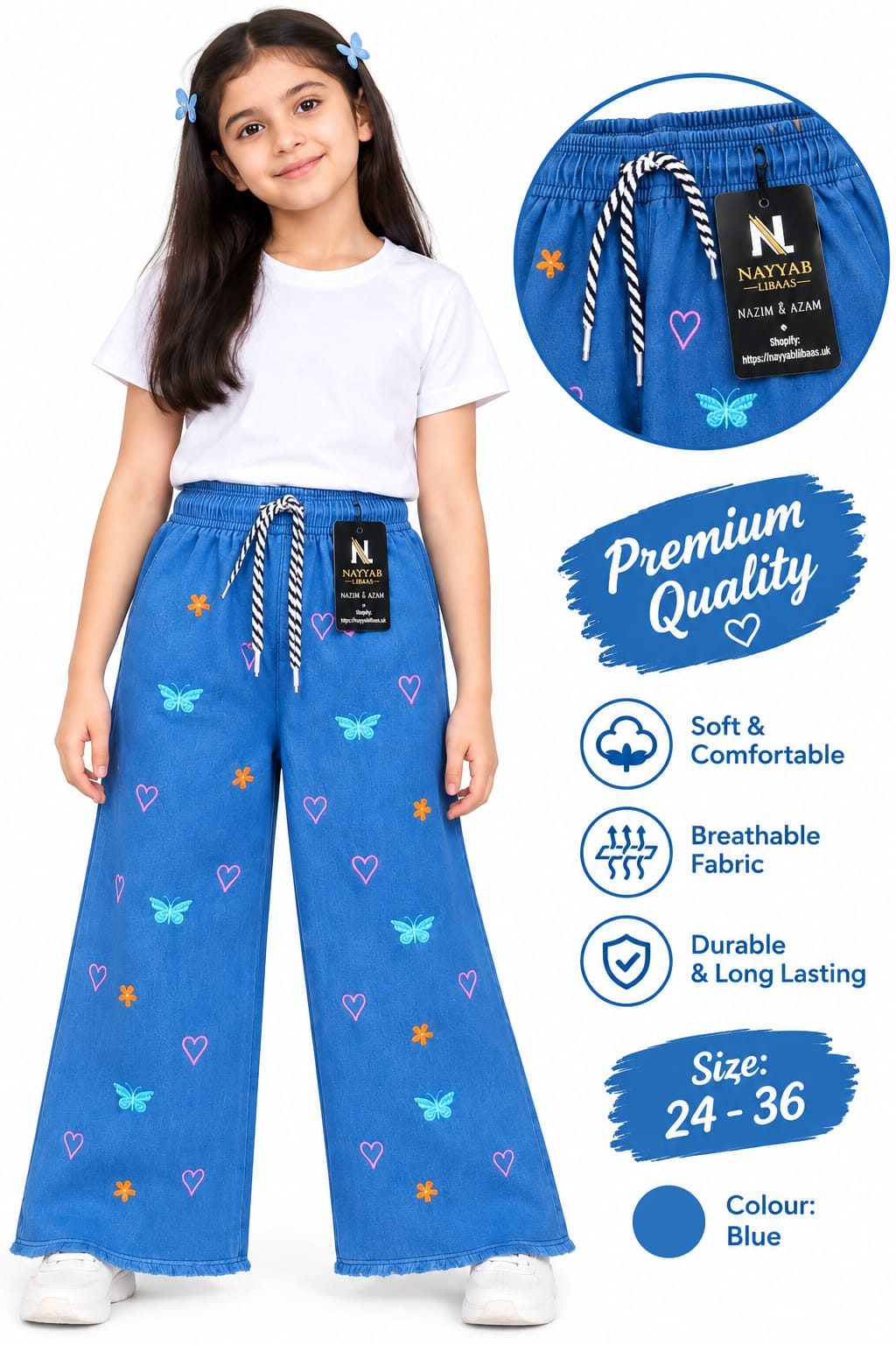 Baggy Style Denim Jeans for Girls