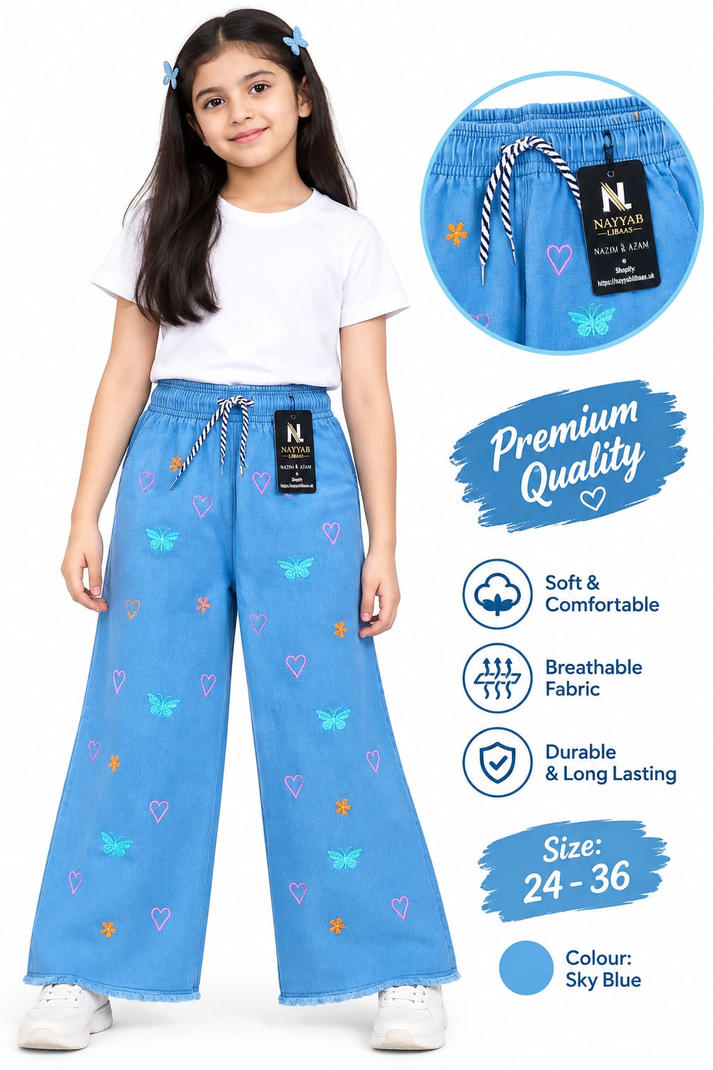 Baggy Style Denim Jeans for Girls