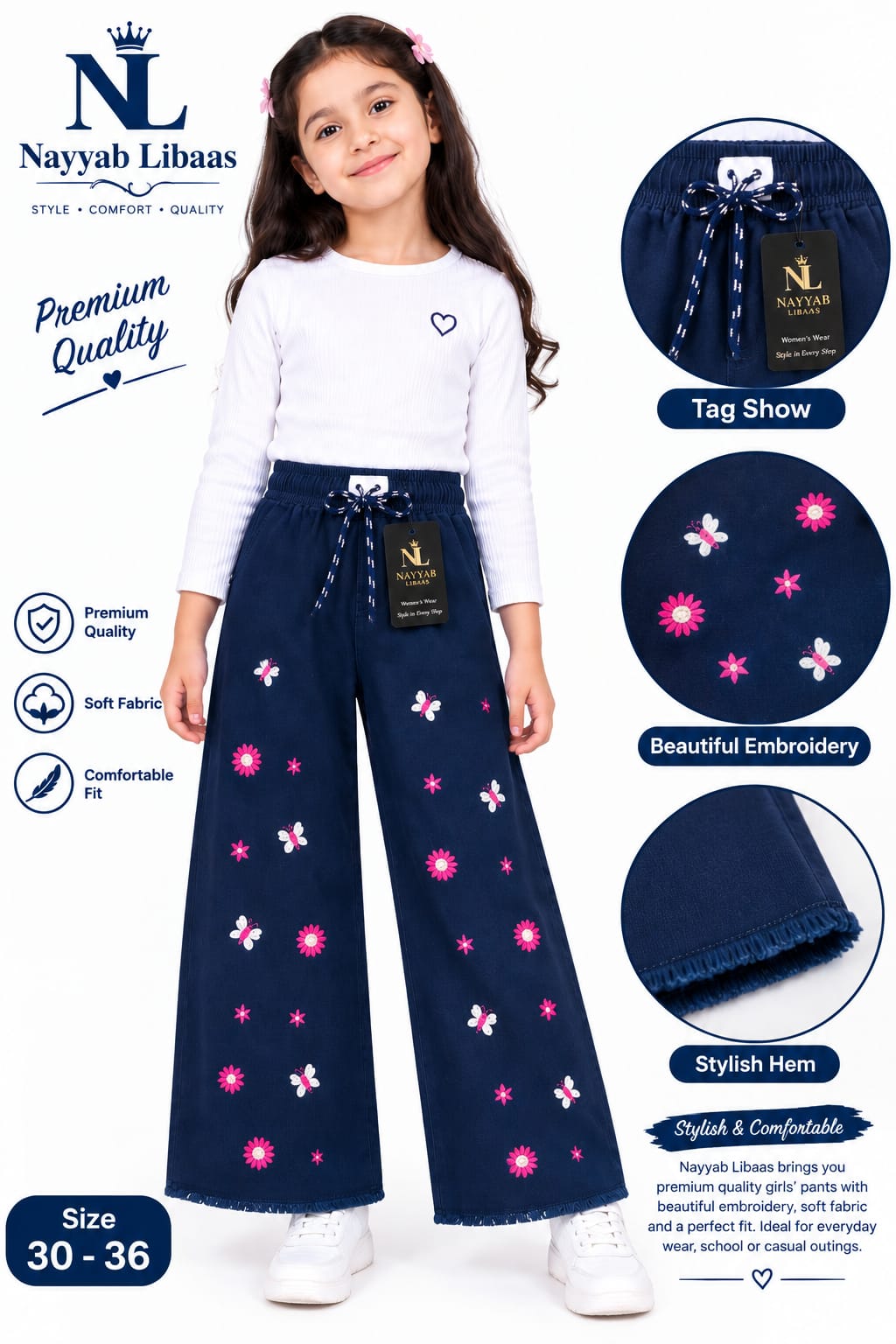 Baggy Style Denim Jeans for Girls