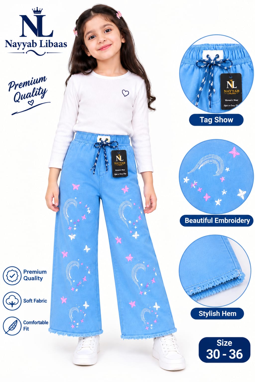 Baggy Style Denim Jeans for Girls