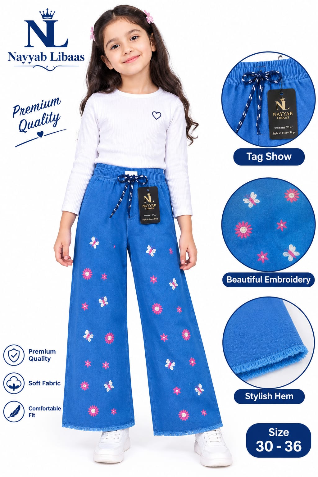 Baggy Style Denim Jeans for Girls