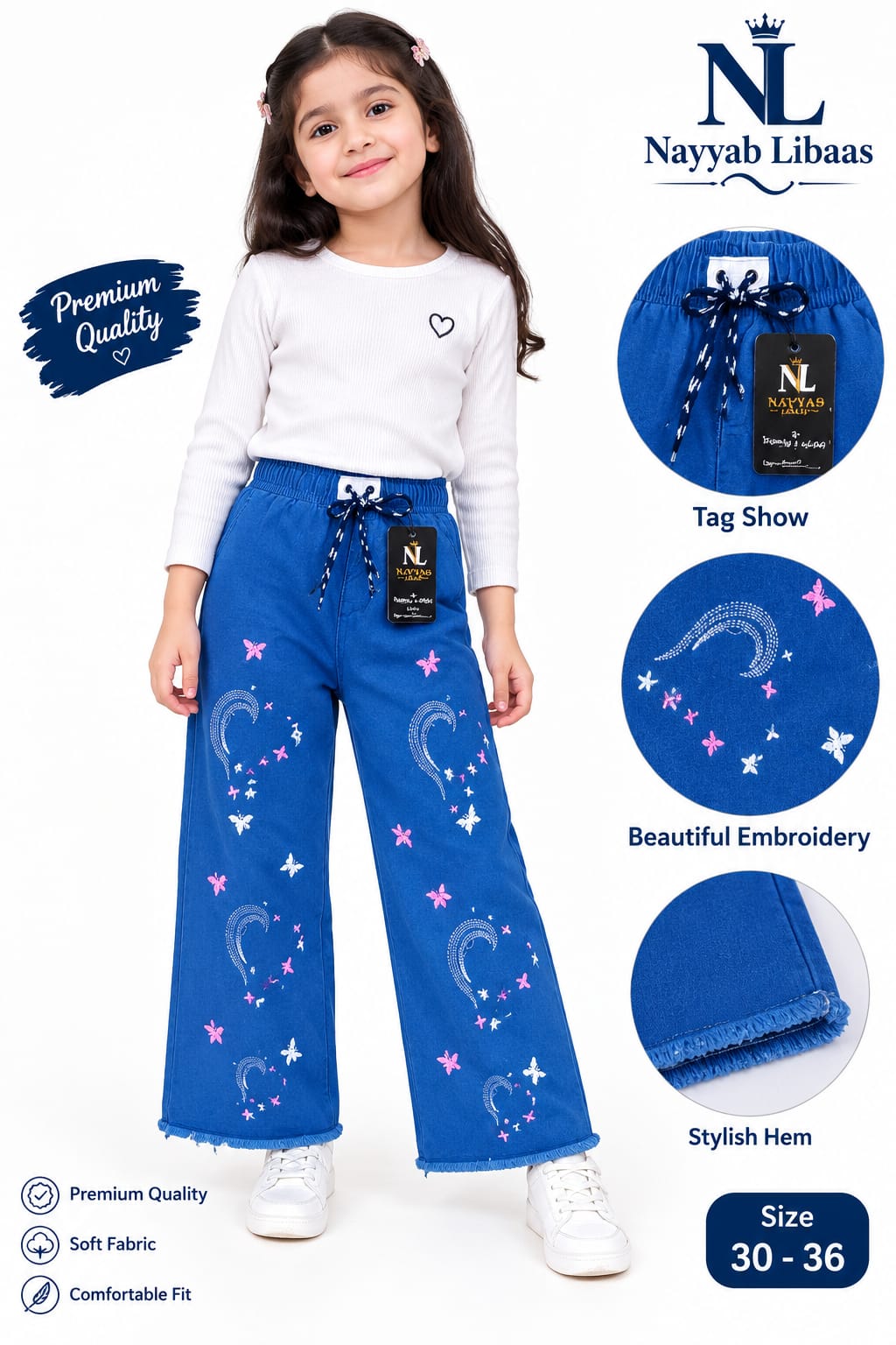 Baggy Style Denim Jeans for Girls
